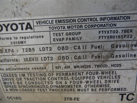 2015 Toyota Tacoma White Extended Cab 2.7L AT 2WD #Z24721